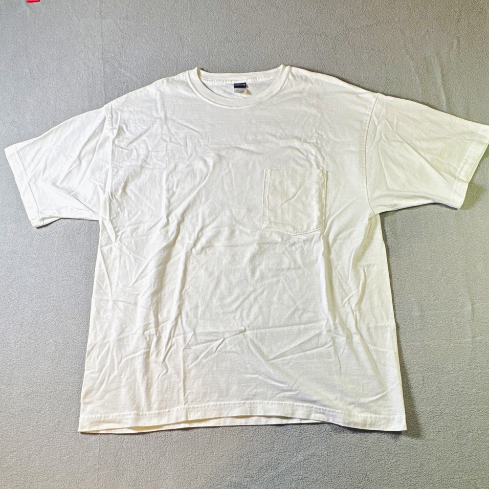 Cherokee Men's White Cotton Pocket T-Shirt Crew Neck Short Sleeve Size L
